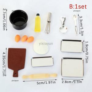 [COD] yixiayun 1set Dollhouse Miniature Kitchen Cooking Model DIY Doll Furniture Accessories