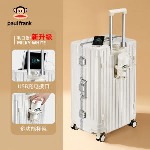 New 24"26"28"30 Inch Aluminum Frame Womens Multi functional Large Travel Suitcase With Silent Detachable Wheels USB Charging Port Trolley Rolling Luggage Carrier Bag TSA Code Lock Baggage For Men Free Shipping