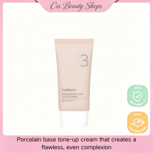 Numbuzin No.3 Porcelain Base-skip Tone Up Beige Sunscreen SPF50+ PA++++ 50ml Natural Nude Makeup Moisturizing