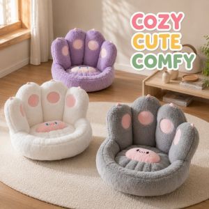Perfect Mom and Baby Floor Sofa Cushion Cat Paw Seat Pad Tatami Style PP Cotton Filled Zipper Cover Washable