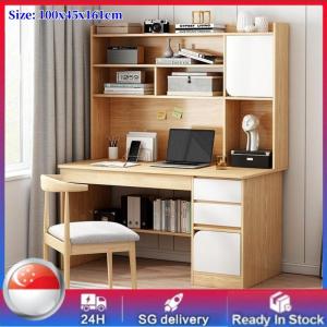 Simple Desk Bookshelf All-in-one Computer Desk Storage Space Student Home Study Bedroom Office Desk with Household Furniture