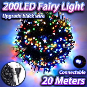 Upgrade black wire 20m led light strip 200led Outdoor Waterproof 10m LED strip lighting Lampu raya Connectable 2025 Christmas Decoration Fairy Lights