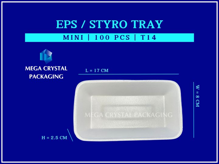 [ 100 Pcs ] Styro / Disposable Tray Mini Noodle Medium Tray Fruit Tray ...