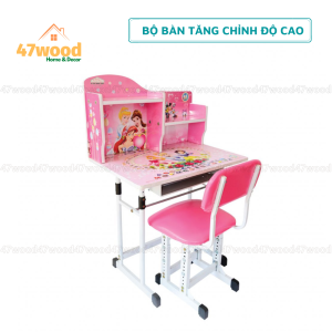 BỘ BÀN TRẺ EM TĂNG CHỈNH ĐỘ CAO 47WOOD 1 BÀN 1 GHẾ LẮP RÁP HÀNG VIỆT NAM CHẤT LƯỢNG CAO
