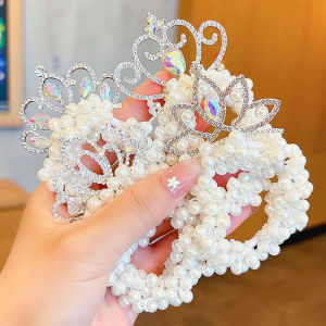 Dây Buộc Tóc Hình Vương Miện Công Chúa Kiểu Nhật Bản Dễ Thương Cho Bé Gái