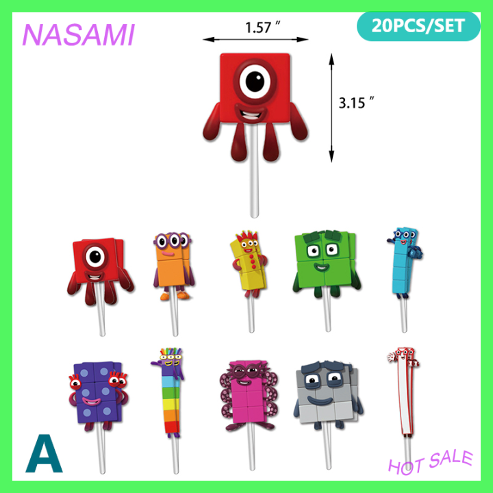 NASAMI 20Pcs Numberblocks Party Decoration Cake Toppers Children Themed ...
