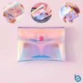 Dompet PVC Transparant Hologram Aesthetic/Tas Dompet Kecil Mini Cosmetic pouch - Best Stationary. 