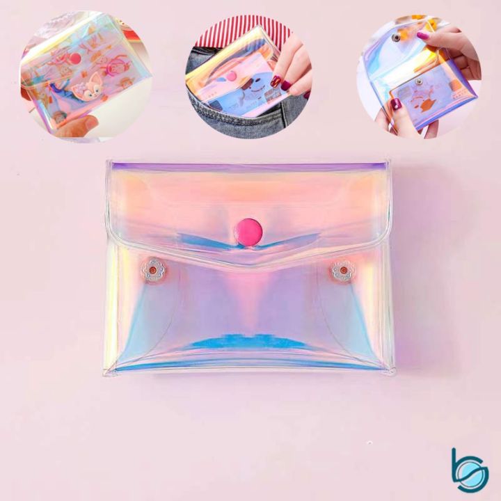 Dompet PVC Transparant Hologram Aesthetic/Tas Dompet Kecil Mini Cosmetic pouch - Best Stationary