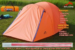 (Bukan Tenda) Cover atau Outer Tenda Dome kap 4-5 Org type Snile Malcone Waterproof Polyester 210T Belum Termasuk Tiang Teras Depan