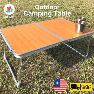 Foldable Table for Camping Outdoor Home Dinner Dining Meja Lipat Wooden High Quality Small 61x41x26.5cm