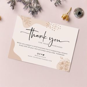 (100 PCS) Kartu Ucapan Terimakasih / Thank You Card / Greeting Card Bisa Custom Sesuai Keinginan