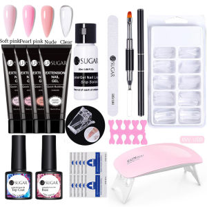 UR SUGAR 15ml Extension Nail Gel Set 6W LED Lamp Full Manicure Set Finger Extend Mold Nail Kit All For Quick Extension Tool Kit