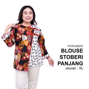 Atasan Batik Blouse Big Size Wanita Lengkap L-XL-2L-3L-4L-5L-6L-7L Model Blus Jumbo Seragam Batik / Atasan Big Size / Blus Batik Jumbo Kerja Wanita / Pakaian Kerja Jumbo Wanita Formal