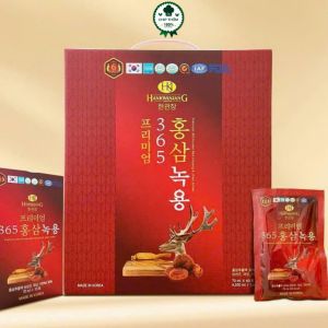 Nước Hồng Sâm Nhung Hươu Linh Chi 365 - hồng sâm nhung hươu linh chi hộp 60 gói x 70ml