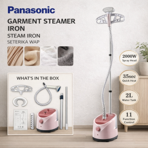 Garment Steamer Iron 2000W Stand Type Home Appliance with 5 Years Warranty 35sec Quick Heat 2L Water Tank 11 Function Controls.