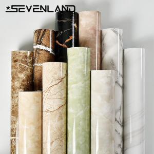 Sevenland 3Mx60cm Waterproof Self adhesive Marble Pattern Kitchen Cupboard Cabinet Wallpaper Wall Sticker Furniture Renovation