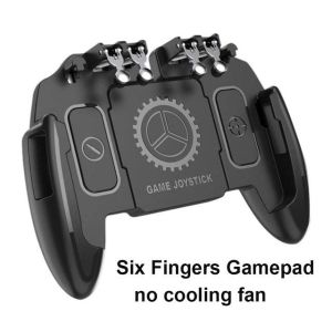 M11 Six Finger Pubg Game Controller Gamepad Trigger Shooting Free Fire Cooling Fan Gamepad Joystick for Ios Android Mobile Phone