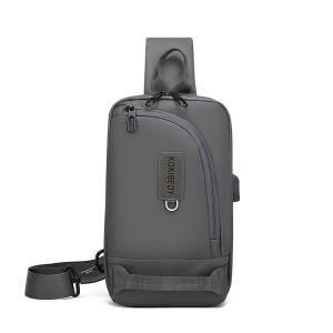 Techdoo Tas Selempang Pria USB Port Sling Bag Cowok Casual Multifungsi TS425