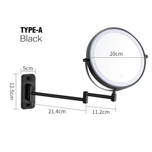 Wall Mounted Bathroom Mirror 10x Magnifying Makeup Mirror Adjustable Dimming Vanity Cosmetic Mirrors with Light 8 Inch Makeup Mirror Chrome 1x/10x Magnifying Double Side USB Charging Bathroom Smart Cosmetic Mirrors