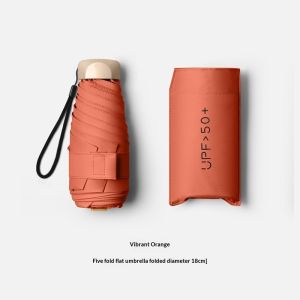 STAR FRUIT⭐ Compact Sun Protection Umbrella with UPF50+ for Women Portable Folding Umbrella for Rain and Sun Stylish Mini Umbrella with Black Coating