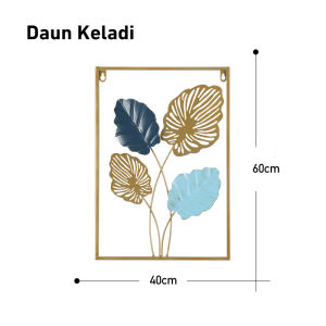 ★COD★ 60*40cm WallDecor Hiasan Dinding Frame Metal Nordic Dinding Frame WallDecor Metal Daun Leaf Ginko Scandinavian/ WALL Decor