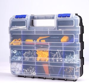 Tools Organizer Box Big Parts Storage Box 34-Compartment Double Side Hardware Organizers Plastic Dividers for Screws Nuts Na