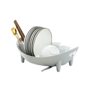 Household Plastic Dish Drain Holder Single-layer Dishware Chopsticks Dish Rack With Drain Rod