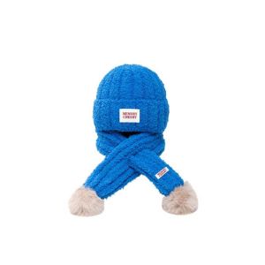 15MIN Soft Kids Beanie Scarf Set Thickened Elastic Children Thick Thermal Suit Baby Pom Pom Headwear Washable Toddler Winter Knit Cap Skiing