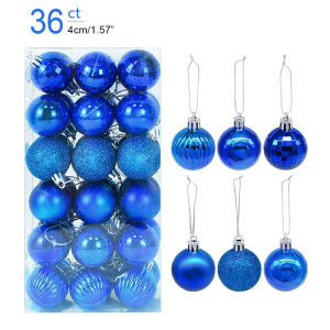 36 PCS Christmas Balls Christmas Tree Festival Celebration Decoration Balls Decorations Birthday Wedding Holiday (Gold/Silver/Red/Blue)