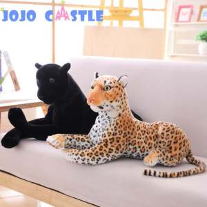 JOJO CASTLE 30-120cm Giant Black Leopard Panther Plush Toys Soft Stuffed Animal Pillow Animal Doll Yellow White Tiger Toys For Children