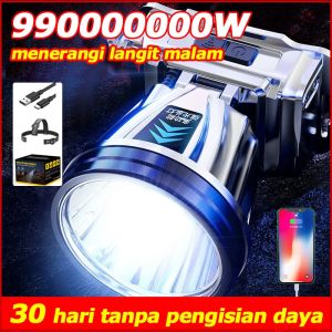 Senter Kepala LED Tahan Air & Daya 1999000mAh