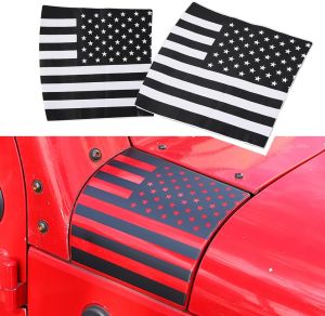 American Flag Body Armor Corner Cover Hood Corner  Decal Stickers for Jeep Wrangler JK 2007 2008 2009 2010 2011 2012 2013 2014 2015 2016 2017 Exterior Accessories