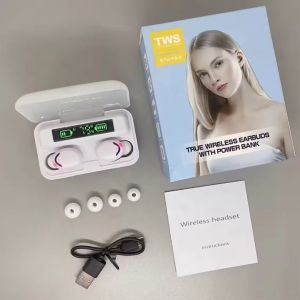 Tai Nghe Bluetooth F9 Pro Chống Nước Pin Khỏe Hiển Thị Phần Trăm Pin Có Thể Sạc Pin Cho Điện Thoại Cảm Biến Vân Tay