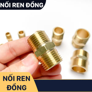 Nối Ren 21 Dài 5cm 7cm Đồng Thau Kép Ren Ngoài 21 Thau