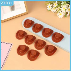 ZTOYL  10Pcs Miniature Plastic Doll Hat Western Cowboy Hat Cowgirl Hat For Dolls Decor