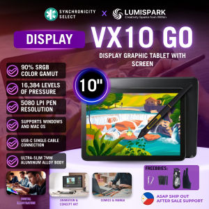 Graphic Pen Display - LUMISPARK VX16 Elite 15.6" Gen 4 2026 Drawing Tablet with Screen Professional Digital Art Tablet 16K Pressure Battery-Free Pen 5080 LPI 266 PPS Full-Laminated IPS for Drawing Illustration & Design