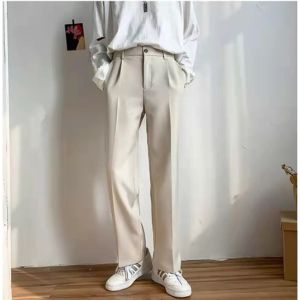 HUILISHI 5color Summer thin straight suit pants Korean version mens casual fashion suit pants
