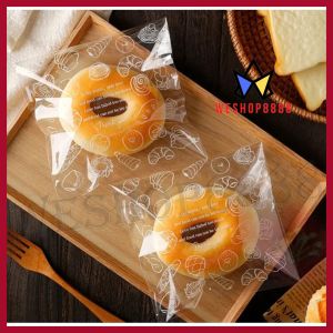 WESHOP8888 100 PCS Plastic Self Sealing Bread Bag Self Adhesive Sealable Gift Bag DIY Biscuit Donut Pastry Packaging Bag Cute Cartoon Pattern