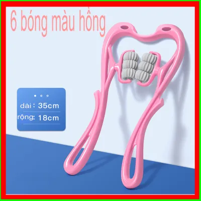 Dụng cụ mát xa cổ / vai 6 con lăn cầm tay giúp giảm áp lực tiện dụngmassage cổ vai gáy chân tay