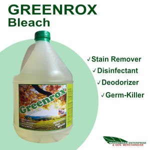 Greenrox Bleach - Box (4 x 1 Gallon) (Chlorine Chlorox Bleach for Clothes Disinfectant Deodorizer Stain Remover Germ-Killer)