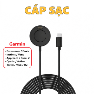 Cáp sạc cho đồng hồ Garmin Fenix/Forerunner/Instinct/Venu/D2/Approach/Quatix/Swim - Hàng mới bóc máy