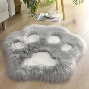 Cute Cat Paw Design Carpet Soft Long Plush Decorative Floor Mat For Living Room Bedroom Home Decor Valentines Day For Home Ornament Aesthetic Room