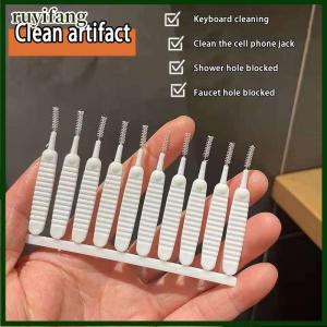 ruyifang 10Pcs Set Shower Head Cleaning Brush White Small Brush Anti-Clogging Nylon Pore Gap Clean Brush For Phone Hole Kitchen Bathroom