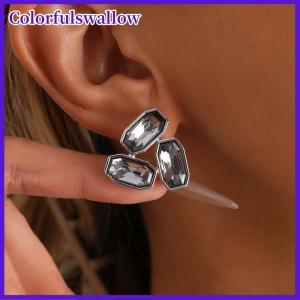 Colorfulswallow Tối Giản Acrylic Rhinestone Bông Tai Cho Phụ Nữ Hàn Quốc Thời Trang Hình Học Tai Đinh tán Đảng Trang Sức Phụ Kiện