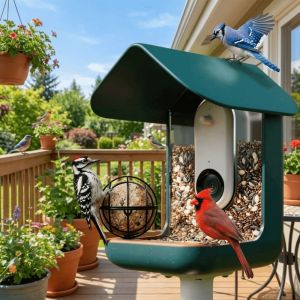 JPTD Round Metal Suet Ball Holder Closed Design 5 MM Screw Hole Bird Feeder Holder Practical Squirrel Proof Chit Ball Holder Outdoor Bird Feeders