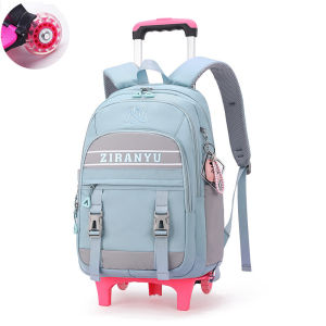 New Elementary School Student Trolley School Bag 3-6 Grade Trend Large-capacity 6-wheel Stair-climbing Girl Backpack