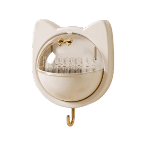 TIMES LORD Cat Ear Storage Organizer Multi Functional Wall-Mounted Storage Box Modern Clear Flip Lid Bathroom Storage Bathroom