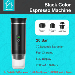 WeHome Coffee Maker Portable Capsule Machine Rechargeable Wtih LED Display Cold Brew & Hot Coffee