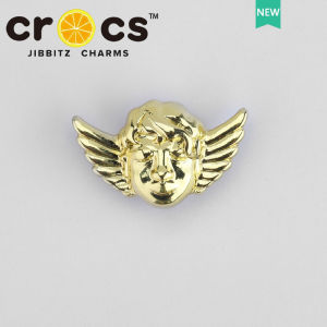 Jibbitz โลหะ Gold Alloy หัวเข็มขัดรองเท้า Donut French Fries พิซซ่าการ์ตูน อาหารโลหะเพชร แฟชั่นรองเท้า อุปกรณ์เสริม จิ๊บบิท ตัวติดรองเท้า