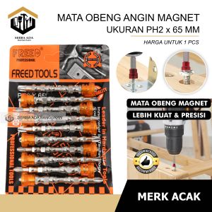 Mata Obeng Bolak Balik Dengan RING Magnet S2 PH2 or Mata Obeng Angin /  Share:   Favorit (10) Product Information Section Mata Obeng Gipsum FREED Magnet / mata obeng gypsum anti selip mata obeng gipsun / KUAT Mata magnetic RUFING 8MM X 65MM ruping ruving
